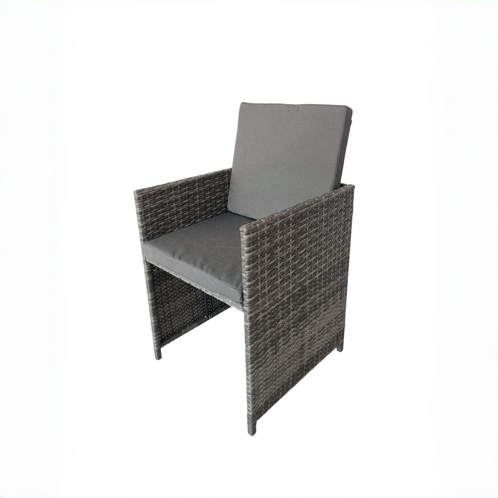 Eton Rattan Garden 8 Seater Cube Set In Grey