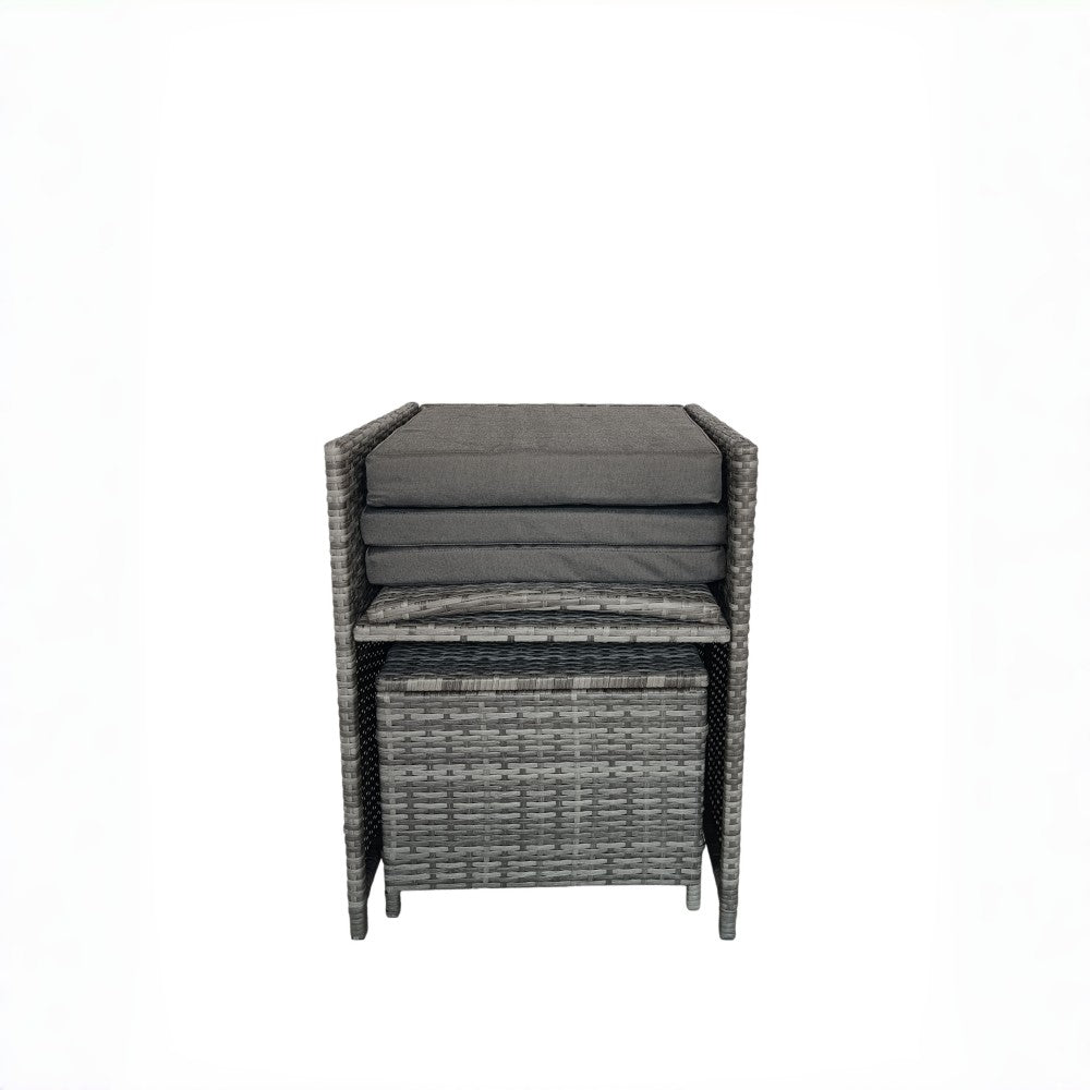 Eton Rattan Garden 8 Seater Cube Set In Grey