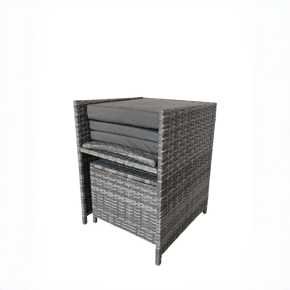 Eton Rattan Garden 8 Seater Cube Set In Grey