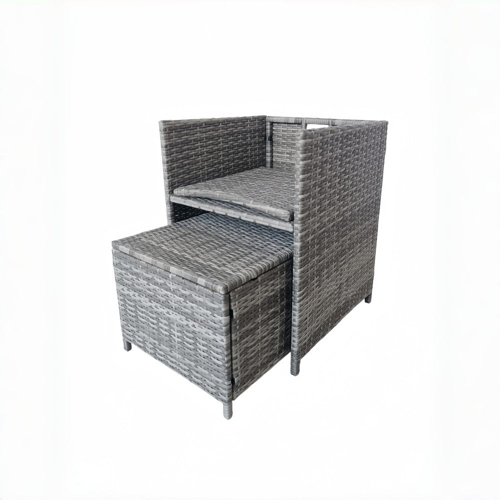 Eton Rattan Garden 8 Seater Cube Set In Grey