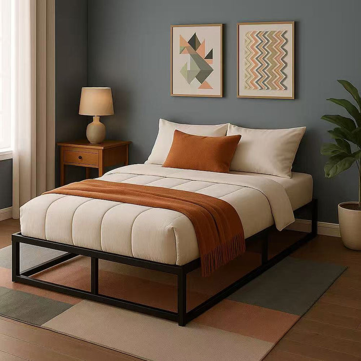 Basics Metal Platform Bed Frame with Slatted Frame Single Bed Double Bed King Bed