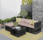 Vancouver 4 Seater Rattan Garden Furniture Set with Rain Cover