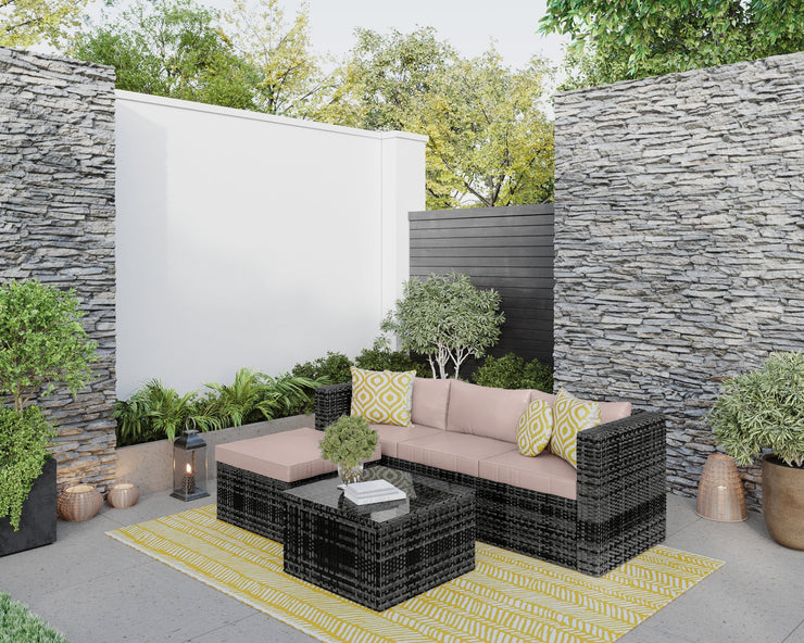 Vancouver 4 Seater Rattan Garden Furniture Set with Rain Cover