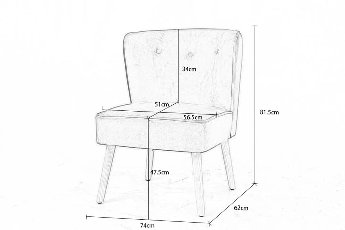 Jola Velvet Accent Chair With Wooden Leg In Blue