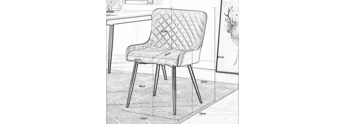 Set of 2 Lisa Velvet Dining Chair