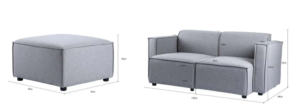 Tessa Modular 2 Seater Sofa with Chaise