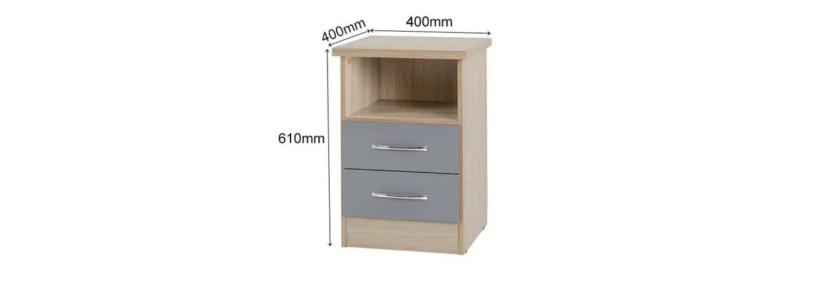 Agata 2 Drawer Bedside Table