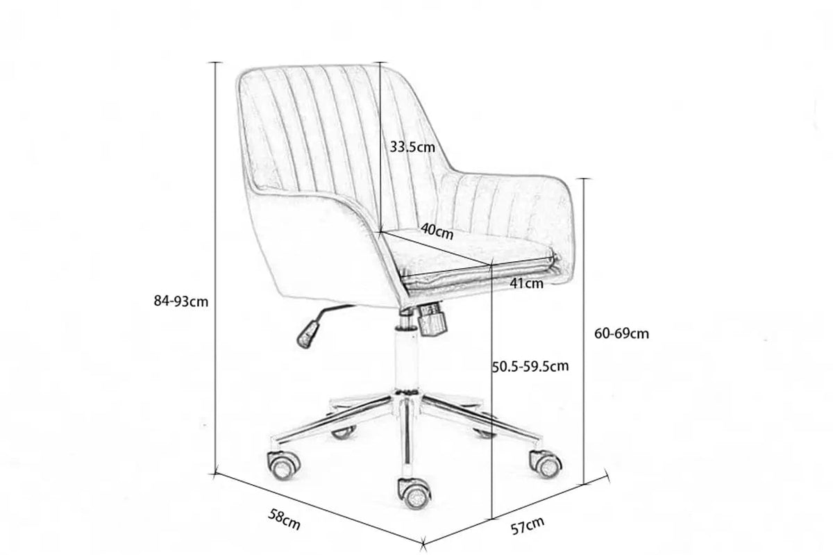 Russell Velvet Office Chair with Gold Legs