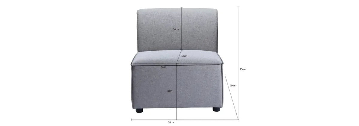 Tessa Modular Single Sofa without Arms