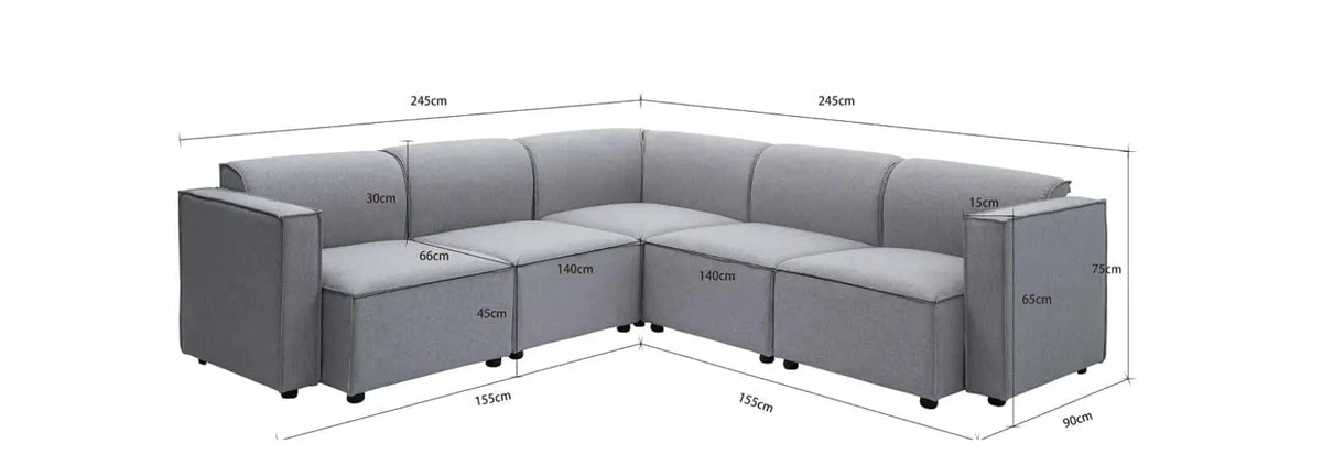 Tessa Modular 4 Seater Sofa with Corner