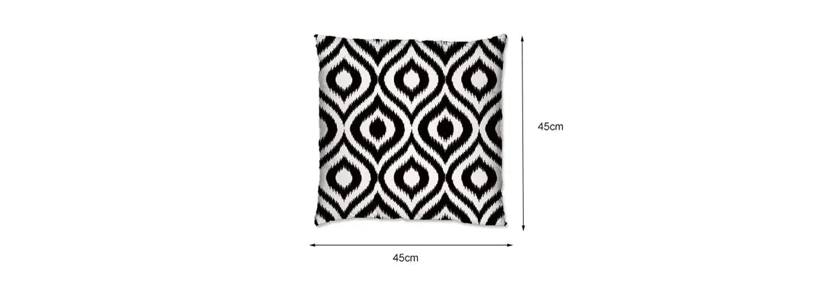 Ashcraft 4 Piece Waterproof Outdoor Scatter Cushions in Black Pattern