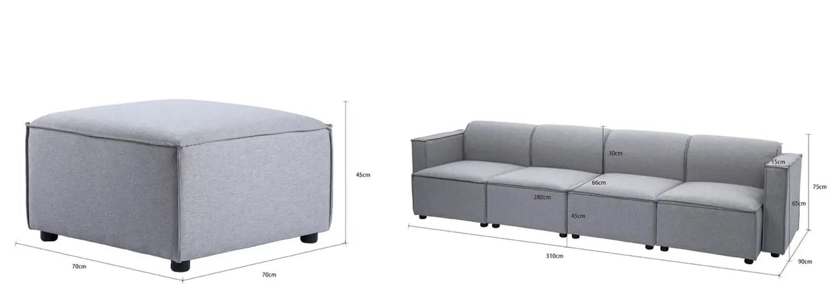 Tessa Modular 4 Seater Sofa with Chaise