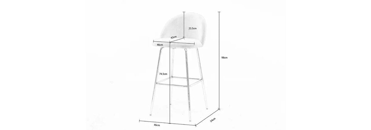 Set Of 2 Aurora Velvet Bar Stool