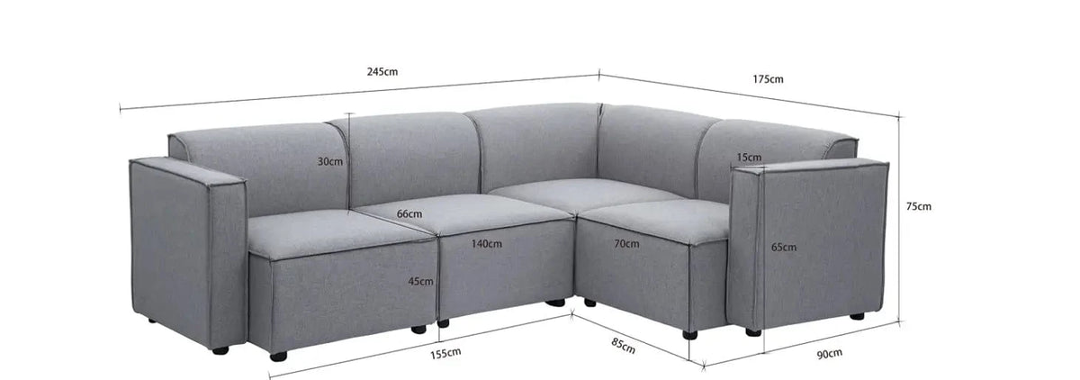 Tessa Modular 3 Seater Sofa with Corner