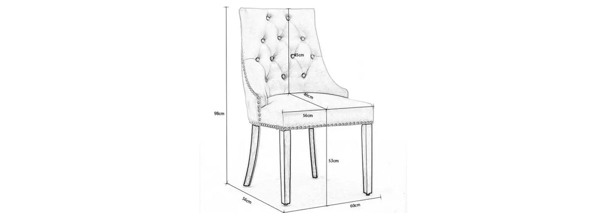 Avers Blue Velvet Button Back Dining Chairs Rubber Leg