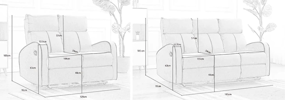 Boston 3+2 Dark Grey Fabric Recliner Sofa Set