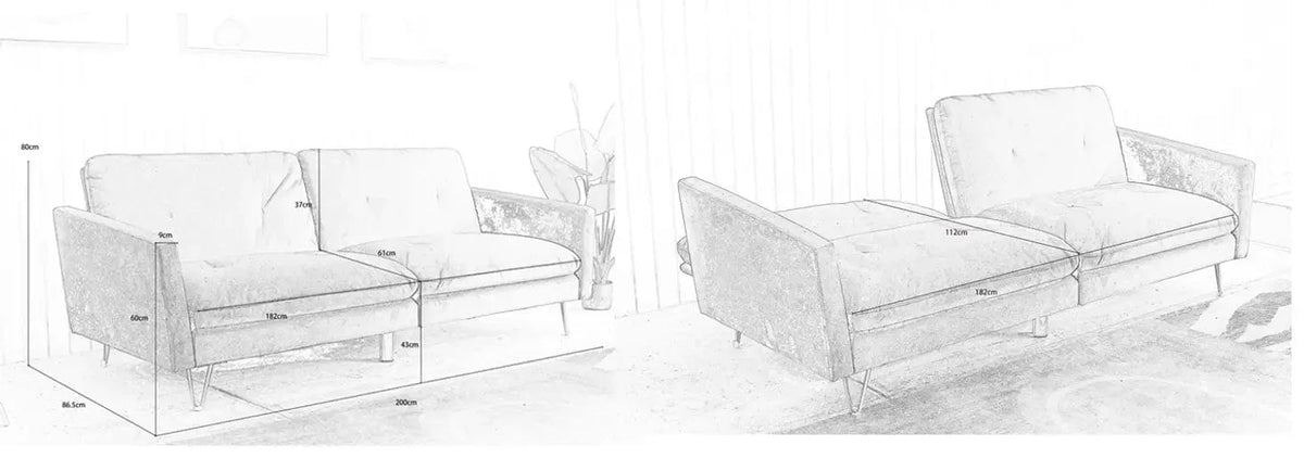 Alessia Velvet Sofa Bed