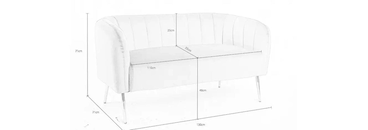 Russell Velvet Two Seater Sofa In Pink