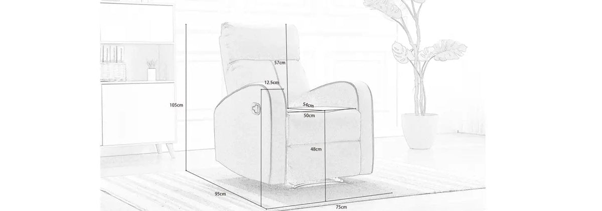 Boston Grey Leather Recliner Armchair