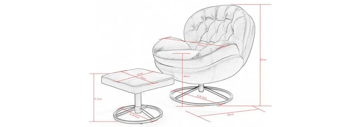 Sol Swivel Chair With Footstool