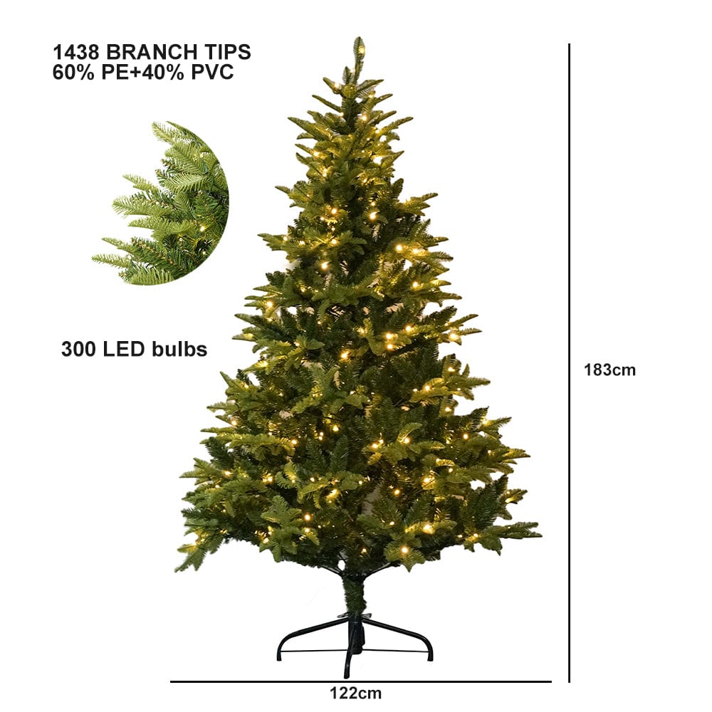 Pre-Lit Green Calgary Artificial Christmas Tree With Quick Pole And Skirt Option