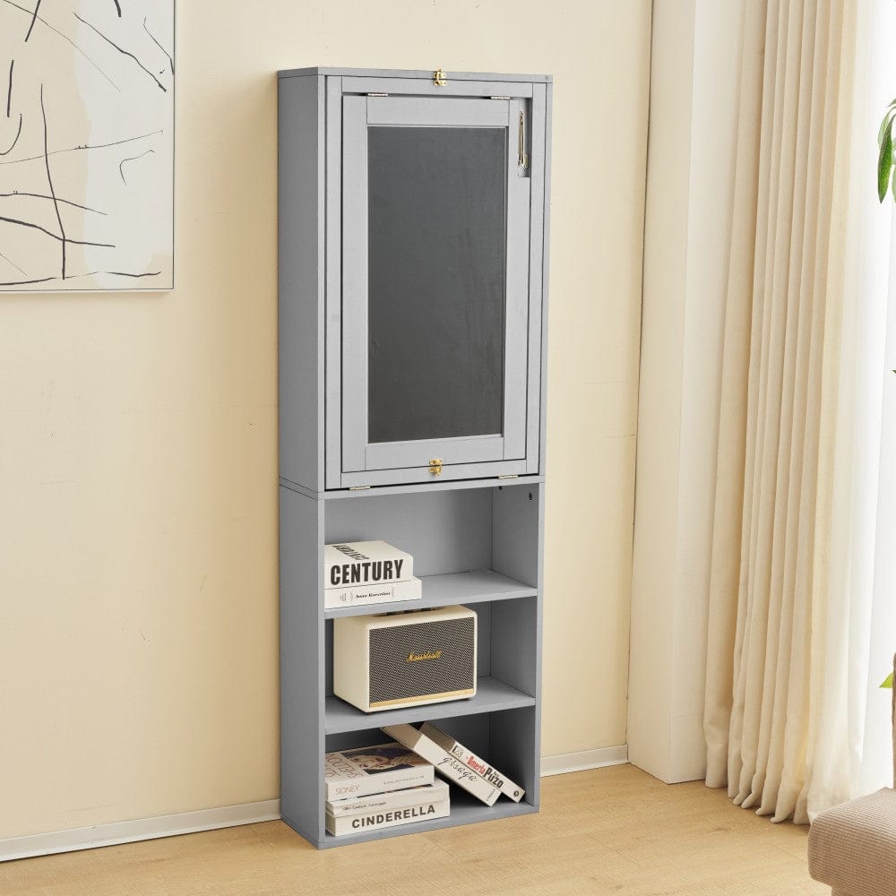 Heritage Foldable Wooden Convertible Office Desk Bookshelf With Blackboard