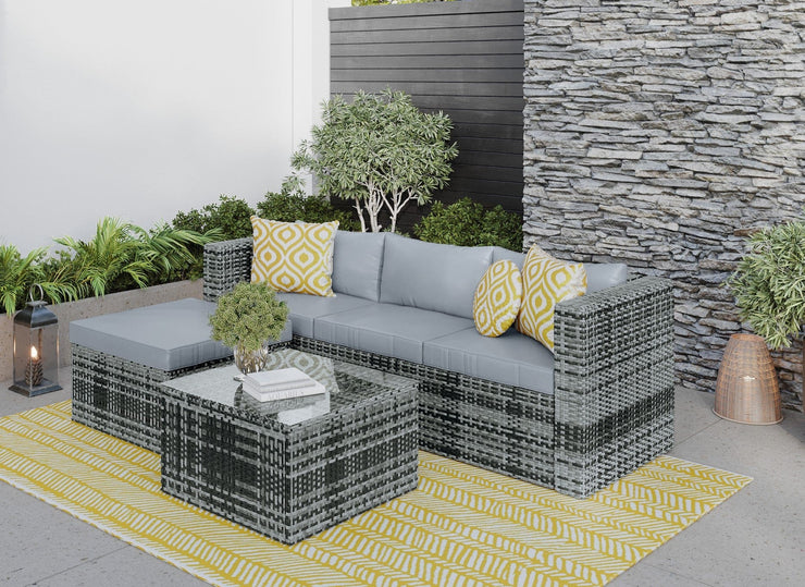 Vancouver 4 Seater Rattan Garden Furniture Set with Rain Cover