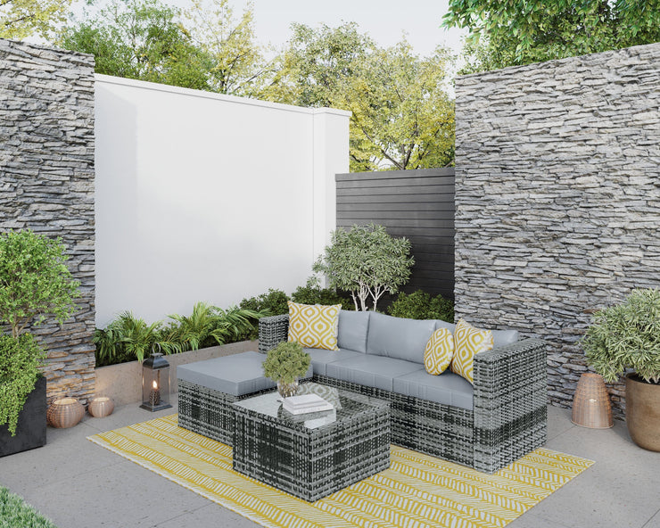 Vancouver 4 Seater Rattan Garden Furniture Set with Rain Cover