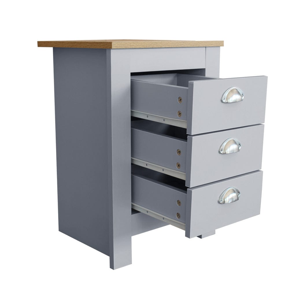 Heritage 3 Drawer Bedside Table Bedside Cabinet