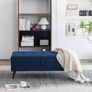 Hobart Velvet Foldable Storage Ottoman Bench