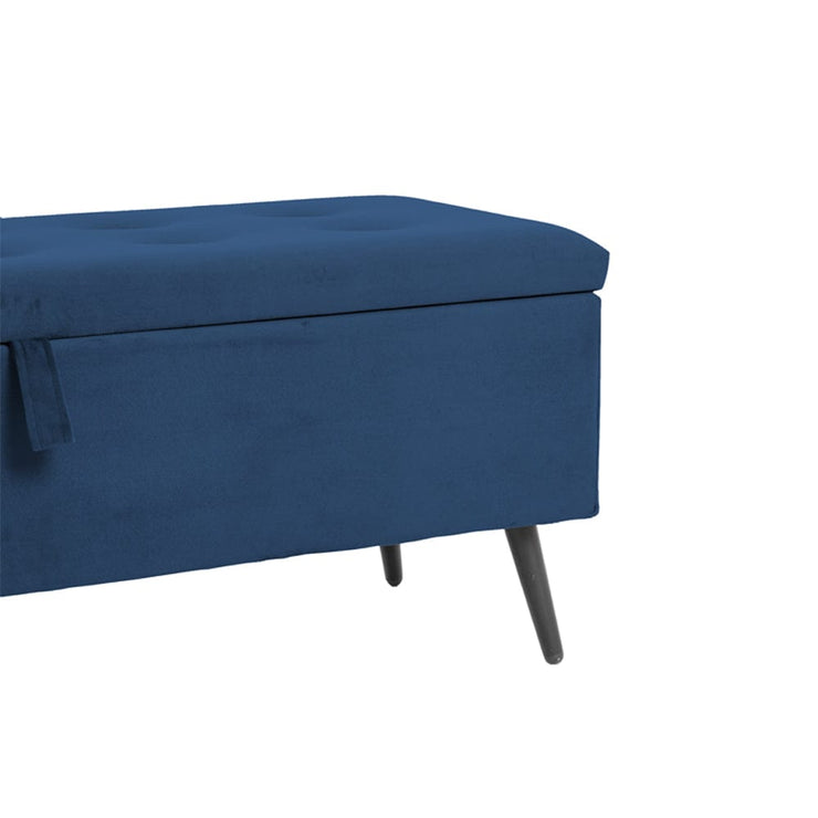 Hobart Velvet Foldable Storage Ottoman Bench