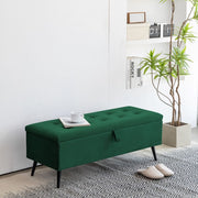 Hobart Velvet Foldable Storage Ottoman Bench