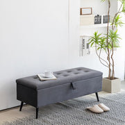 Hobart Velvet Foldable Storage Ottoman Bench