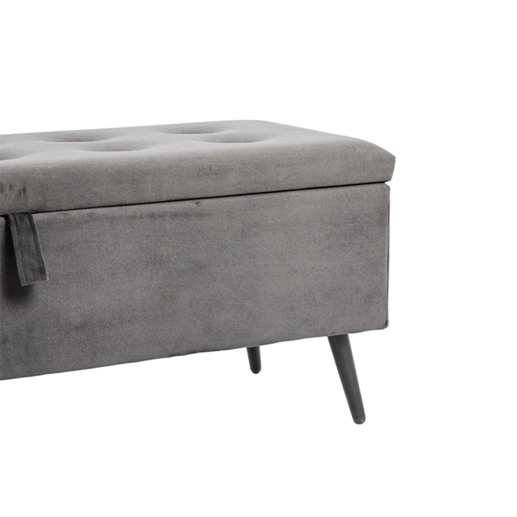 Hobart Velvet Foldable Storage Ottoman Bench