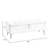 Hobart Velvet Foldable Storage Ottoman Bench