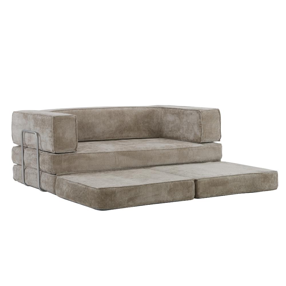 Hugspacee Velvet Compressed Daybed lounge Sofa with Ottoman