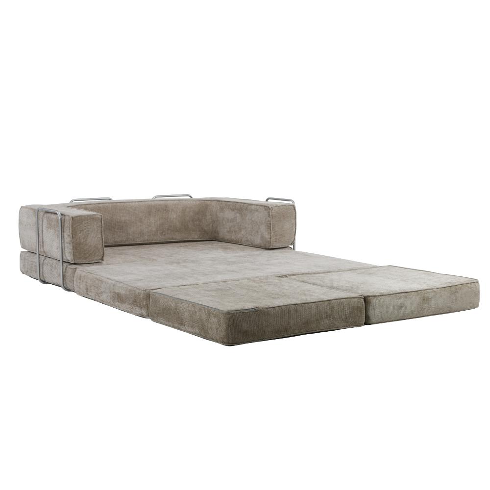 Hugspacee Velvet Compressed Daybed lounge Sofa with Ottoman