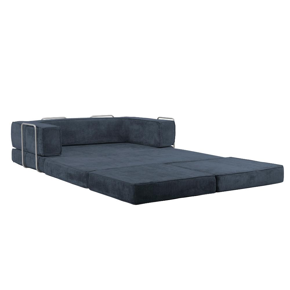 Hugspacee Velvet Compressed Daybed lounge Sofa with Ottoman