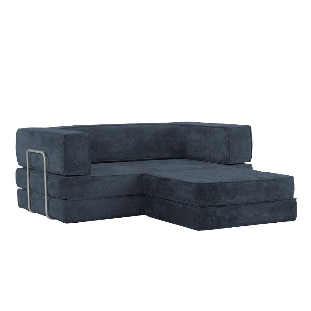 Hugspacee Velvet Compressed Daybed lounge Sofa with Ottoman