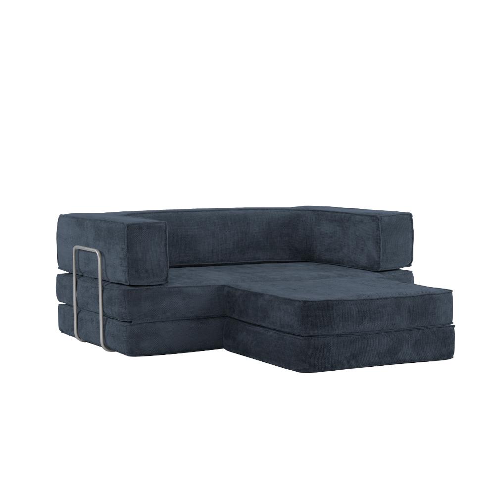 Hugspacee Velvet Compressed Daybed lounge Sofa with Ottoman