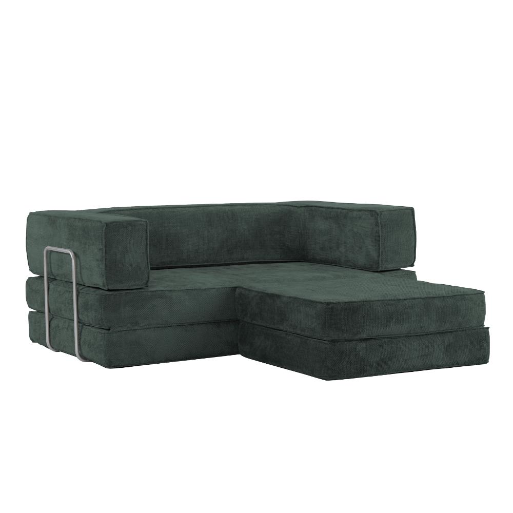 Hugspacee Velvet Compressed Daybed lounge Sofa with Ottoman