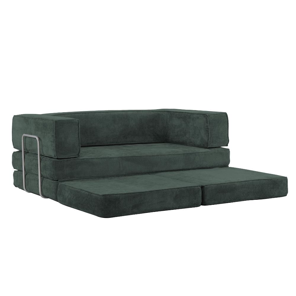 Hugspacee Velvet Compressed Daybed lounge Sofa with Ottoman