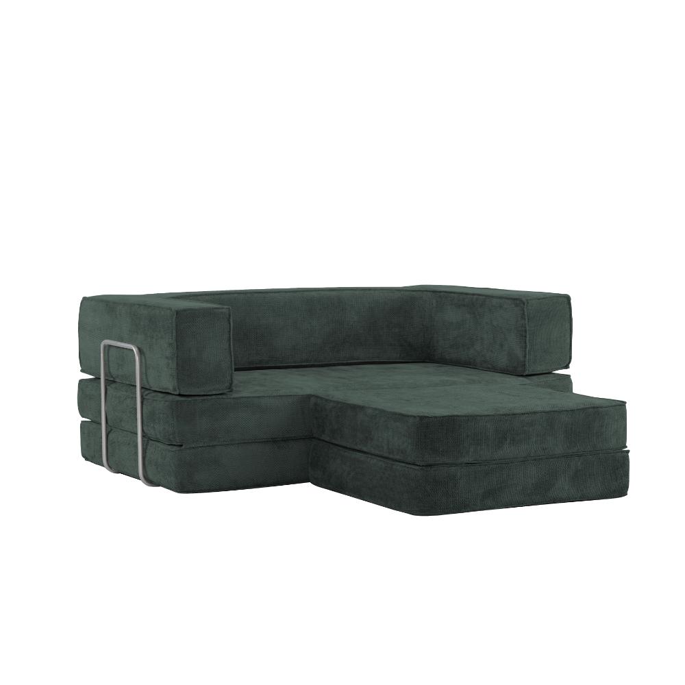 Hugspacee Velvet Compressed Daybed lounge Sofa with Ottoman