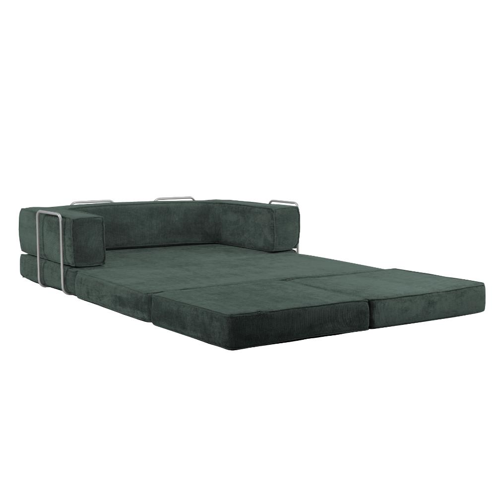 Hugspacee Velvet Compressed Daybed lounge Sofa with Ottoman