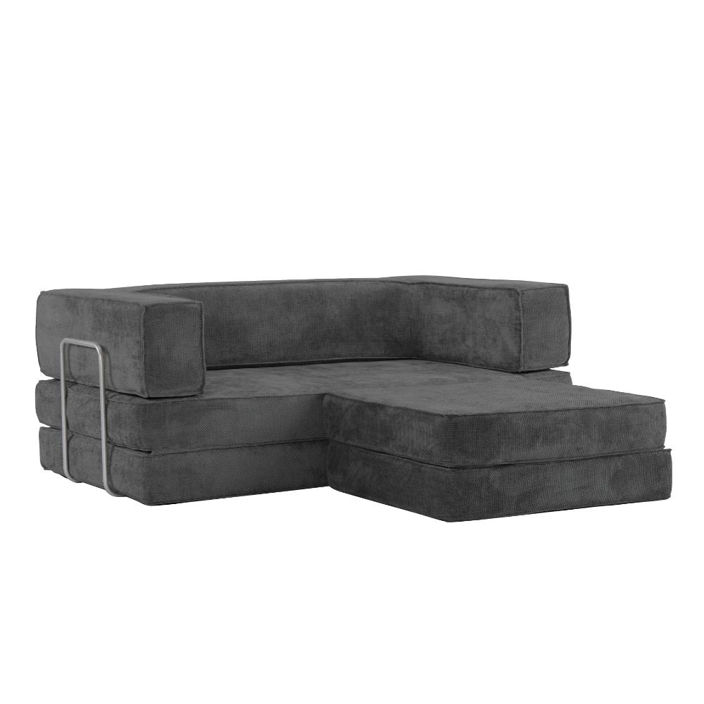 Hugspacee Velvet Compressed Daybed lounge Sofa with Ottoman