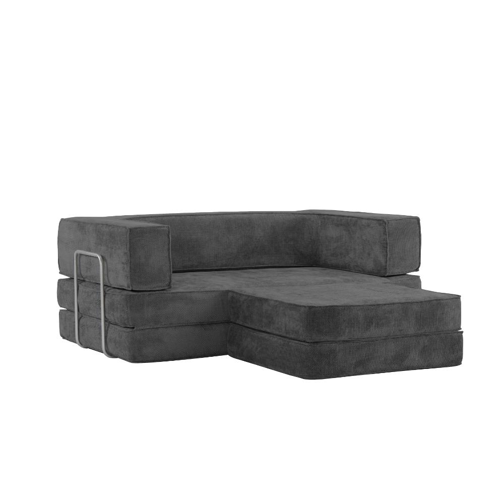 Hugspacee Velvet Compressed Daybed lounge Sofa with Ottoman