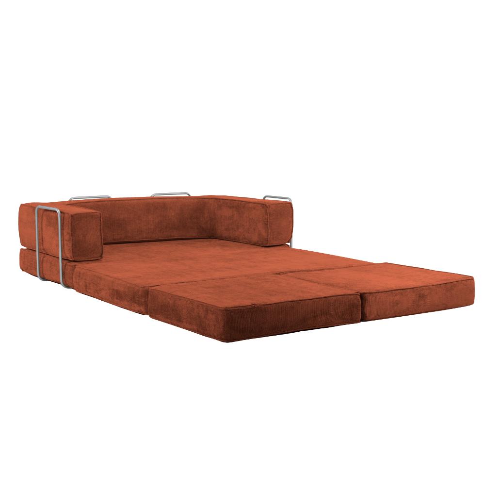 Hugspacee Velvet Compressed Daybed lounge Sofa with Ottoman