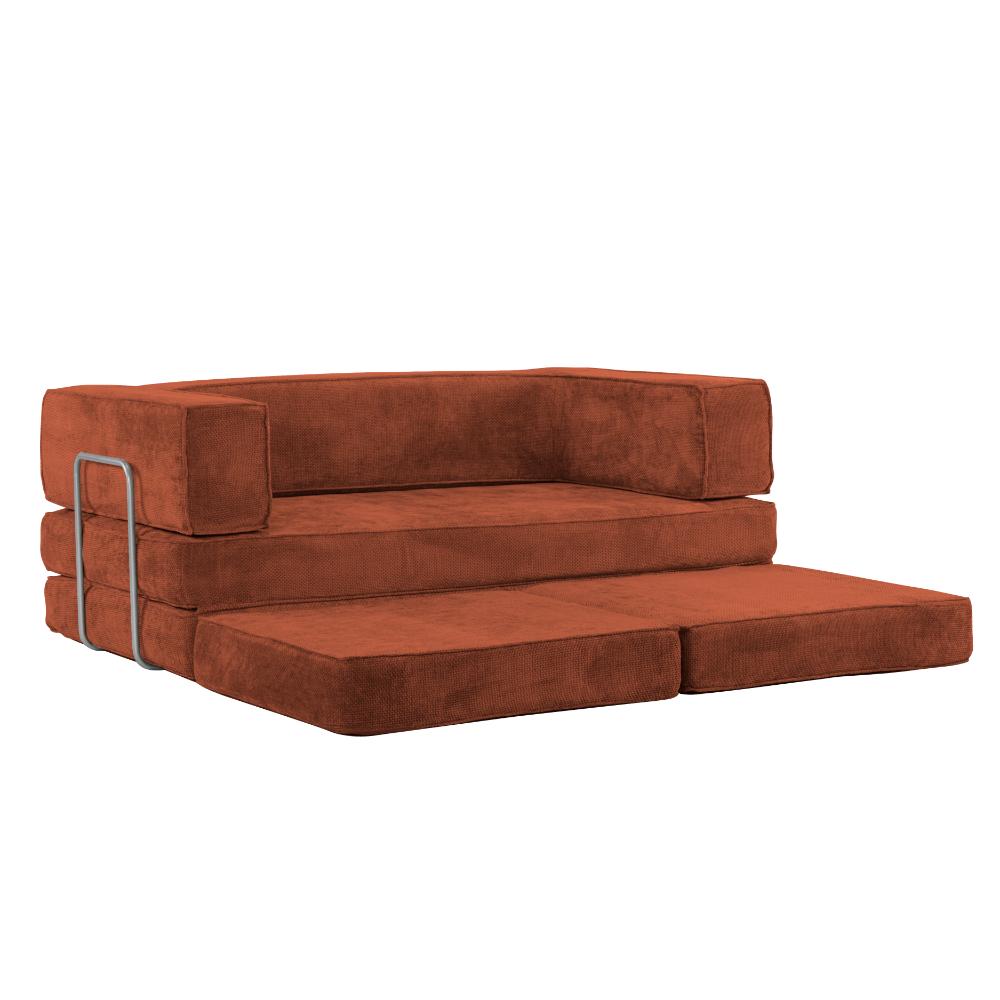 Hugspacee Velvet Compressed Daybed lounge Sofa with Ottoman