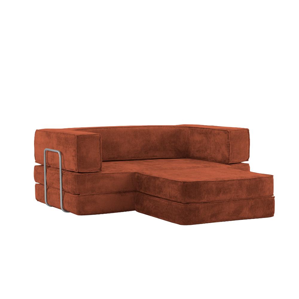 Hugspacee Velvet Compressed Daybed lounge Sofa with Ottoman