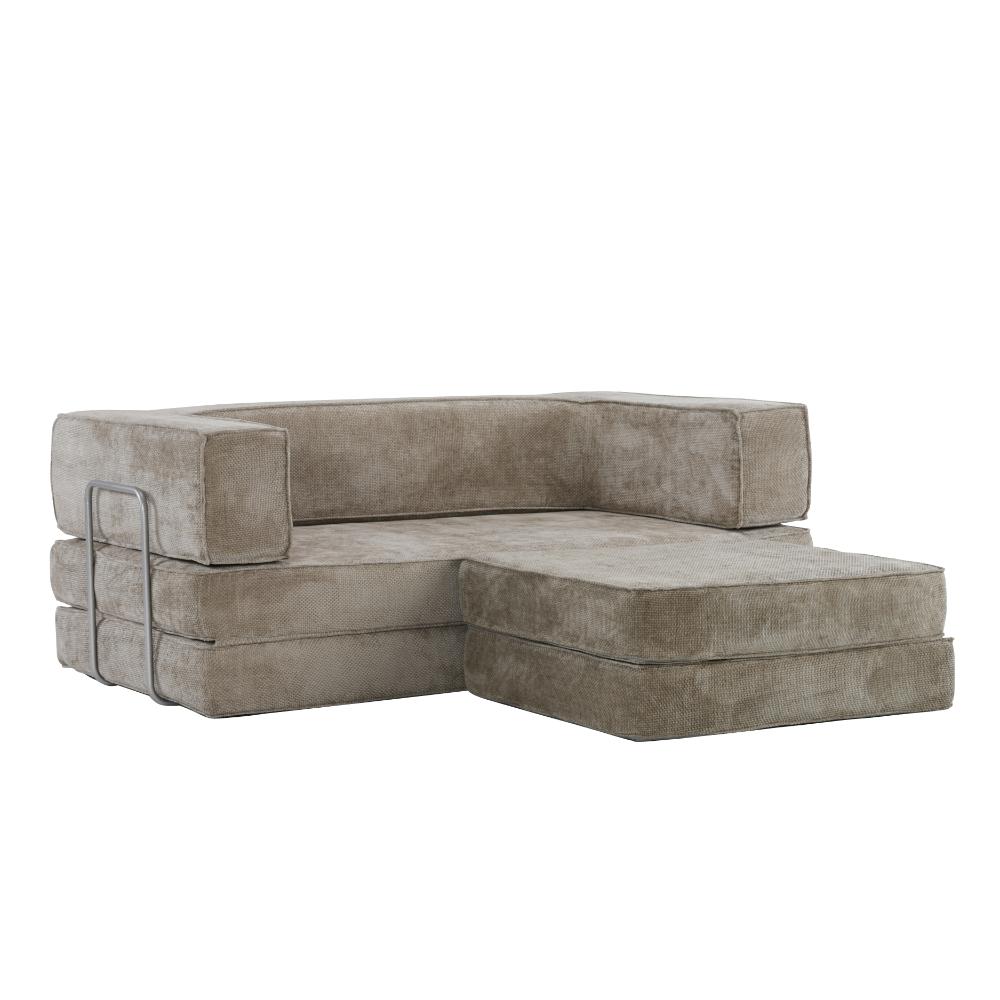 Hugspacee Velvet Compressed Daybed lounge Sofa with Ottoman